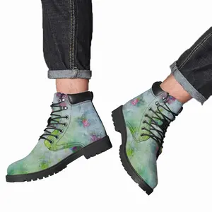 Men Love Violet Colors Mid Top Boots