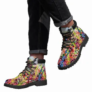 Men Enter The Enchanting Red Maze Ii Mid Top Boots