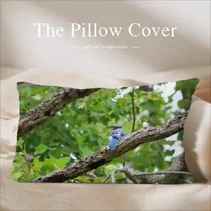 Blue Jay In A Tree - Classic Pose Polyester Pillow (Rectangle, Multi-Size)