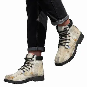 Men Shades Of White Mid Top Boots