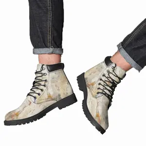 Men Shades Of White Mid Top Boots