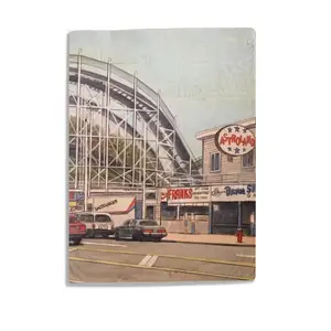 Cyclone Coney Island New York City Baby Flannel Blanket (Vertical)