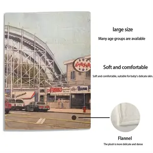 Cyclone Coney Island New York City Baby Flannel Blanket (Vertical)