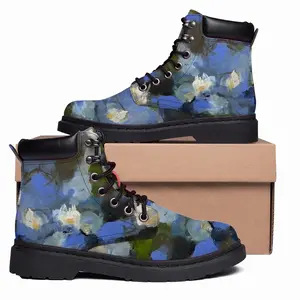 Men Water Lilies Mid Top Boots