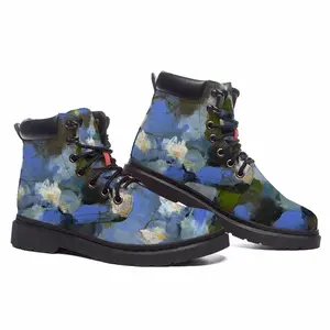 Men Water Lilies Mid Top Boots