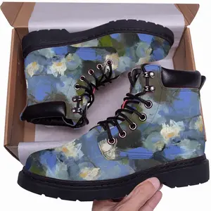 Men Water Lilies Mid Top Boots