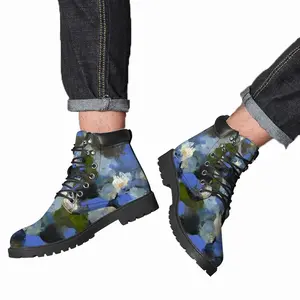 Men Water Lilies Mid Top Boots