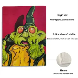 Green Alien Wizard Baby Flannel Blanket (Vertical)