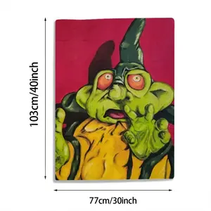 Green Alien Wizard Baby Flannel Blanket (Vertical)