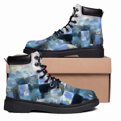 Men Blue Village Mid Top Boots