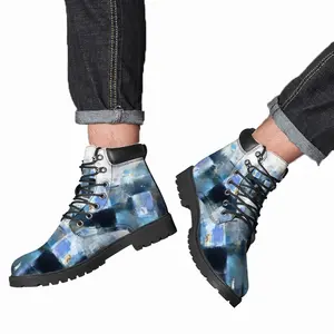 Men Blue Village Mid Top Boots