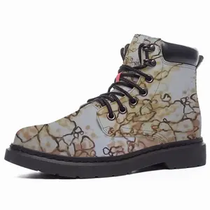 Men Sand Stone Images Mid Top Boots