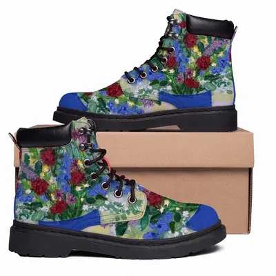 Men Blue Vase Mid Top Boots