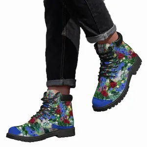 Men Blue Vase Mid Top Boots