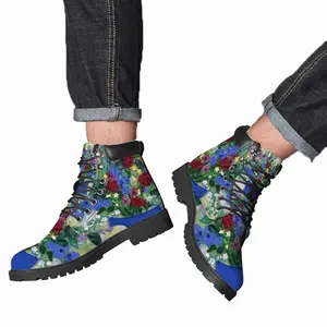 Men Blue Vase Mid Top Boots