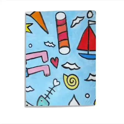 Seaside Baby Flannel Blanket (Vertical)