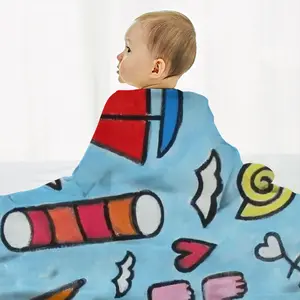 Seaside Baby Flannel Blanket (Vertical)