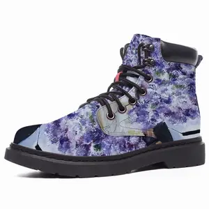 Men Window Flowers Mid Top Boots