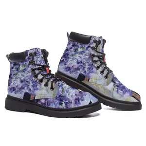 Men Window Flowers Mid Top Boots