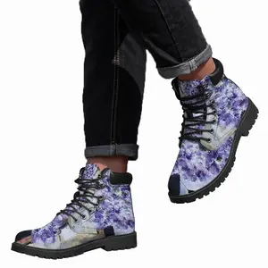 Men Window Flowers Mid Top Boots