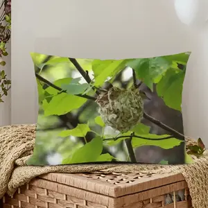 Baby Bird In A Nest Polyester Pillow (Rectangle, Multi-Size)