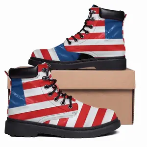 Men Pubic Flag United States Mid Top Boots