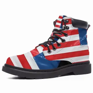 Men Pubic Flag United States Mid Top Boots