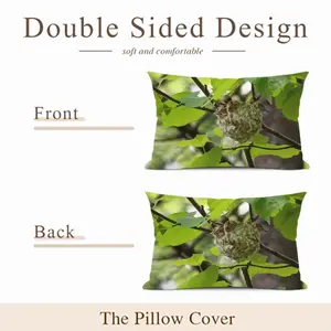 Baby Bird In A Nest Polyester Pillow (Rectangle, Multi-Size)