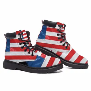 Men Pubic Flag United States Mid Top Boots