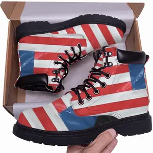 Men Pubic Flag United States Mid Top Boots