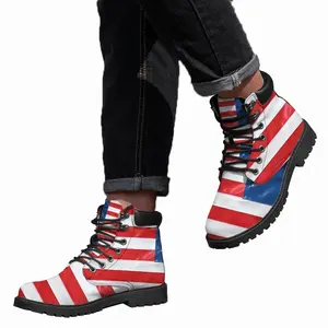 Men Pubic Flag United States Mid Top Boots