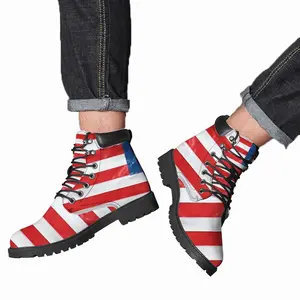 Men Pubic Flag United States Mid Top Boots