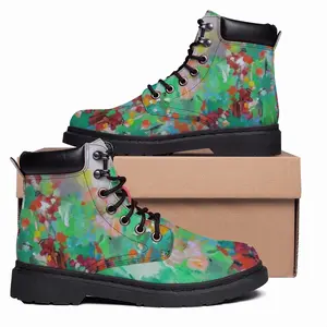 Men Summer Flowers Mid Top Boots