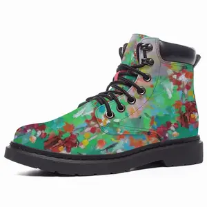 Men Summer Flowers Mid Top Boots