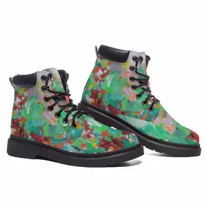 Men Summer Flowers Mid Top Boots