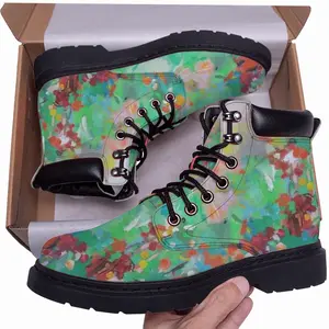 Men Summer Flowers Mid Top Boots