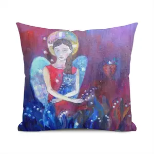 Angel With Cat Polyester Pillow (Square, Multi-Size)