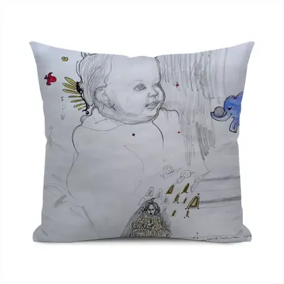 Baby - Drawing Pencil Polyester Pillow (Square, Multi-Size)