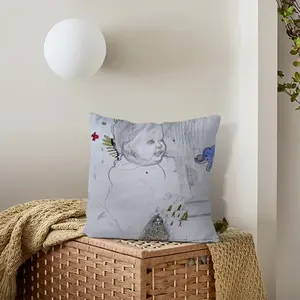 Baby - Drawing Pencil Polyester Pillow (Square, Multi-Size)