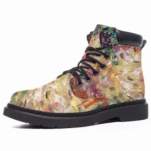 Men Fading Flowers Mid Top Boots