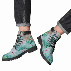 Men Shades In Blue Mid Top Boots