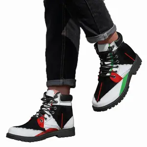 Men Pubic Flag Italy Mid Top Boots