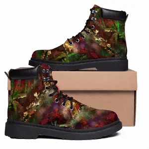 Men Red And Gold Selva Mid Top Boots