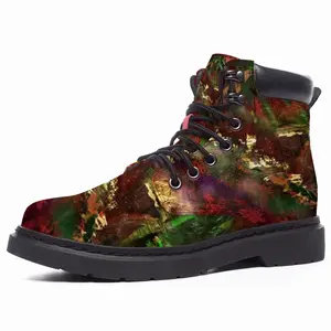 Men Red And Gold Selva Mid Top Boots