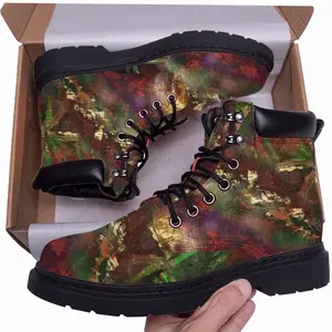 Men Red And Gold Selva Mid Top Boots