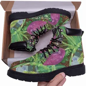 Men The Pink Flamingo Mid Top Boots