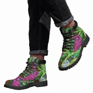 Men The Pink Flamingo Mid Top Boots