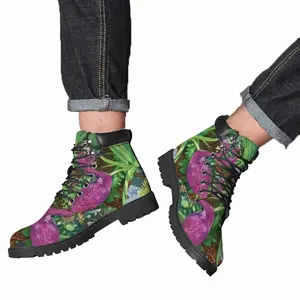 Men The Pink Flamingo Mid Top Boots