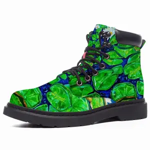 Men Water Lilies On The Blue Lake Mid Top Boots