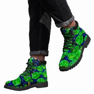 Men Water Lilies On The Blue Lake Mid Top Boots